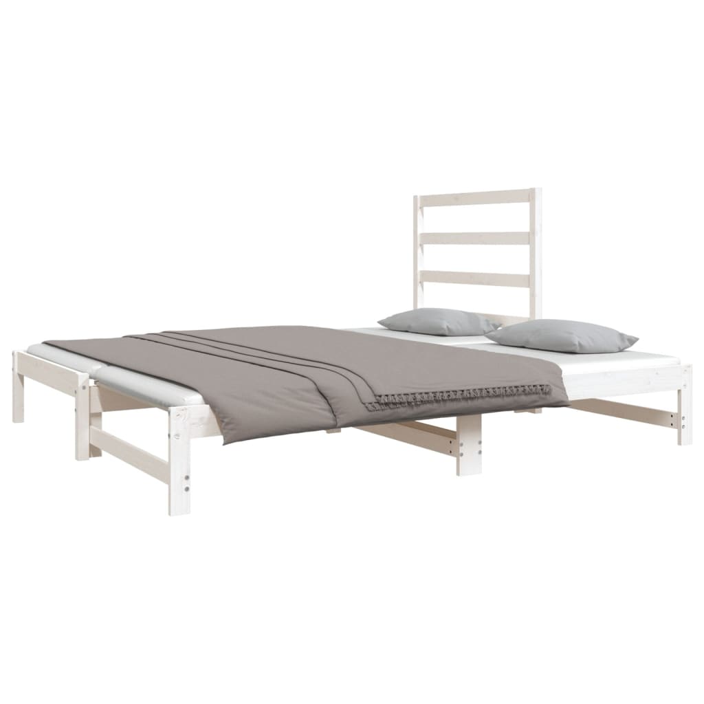 Lit coulissant Blanc 2x(90x190) cm Bois de pin massif Lits & cadres de lit vidaXL   