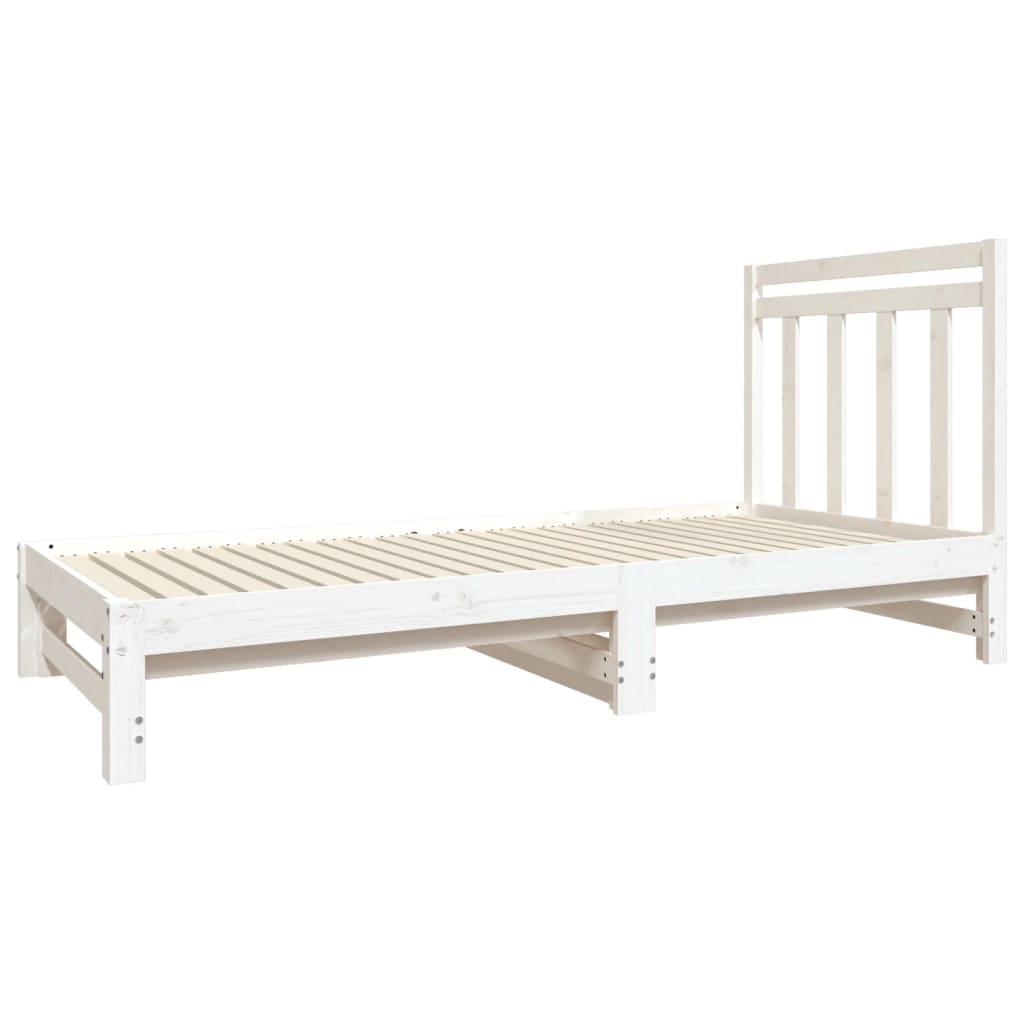 Lit coulissant Blanc 2x(90x190) cm Bois de pin massif Lits & cadres de lit vidaXL   