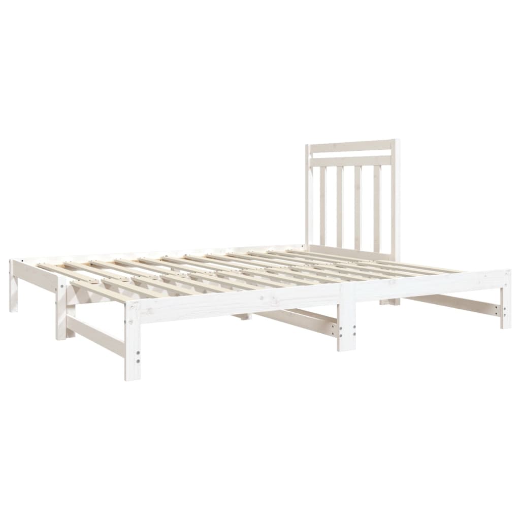 Lit coulissant Blanc 2x(90x190) cm Bois de pin massif Lits & cadres de lit vidaXL   