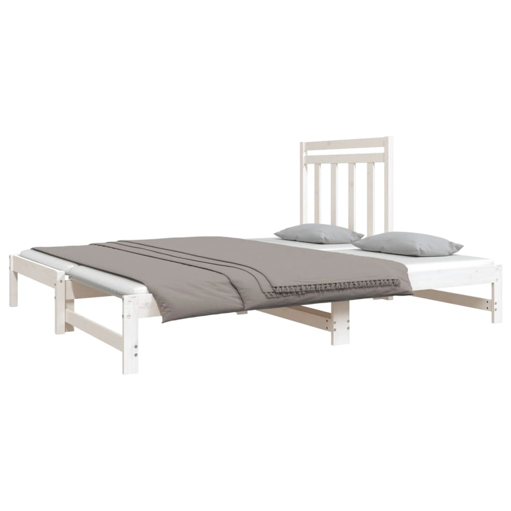 Lit coulissant Blanc 2x(90x190) cm Bois de pin massif Lits & cadres de lit vidaXL   