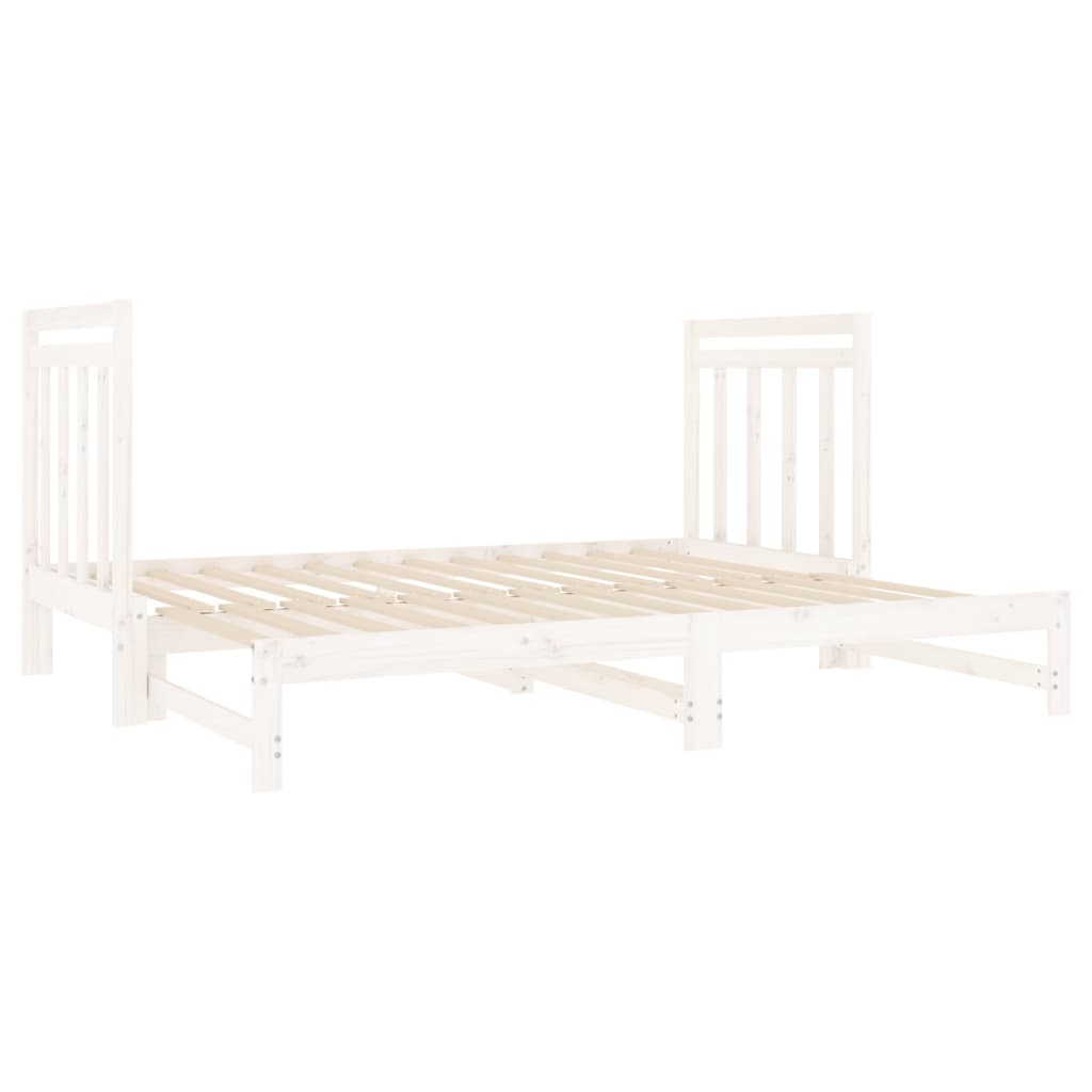 Lit coulissant Blanc 2x(90x190) cm Bois de pin massif Lits & cadres de lit vidaXL   