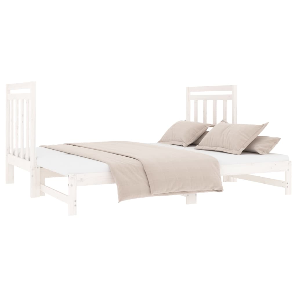 Lit coulissant Blanc 2x(90x190) cm Bois de pin massif Lits & cadres de lit vidaXL   