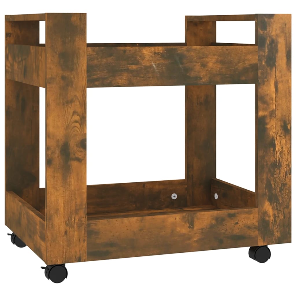 Chariot de bureau Chêne fumé 60x45x60 cm Bois d'ingénierie Chariots & îlots vidaXL   
