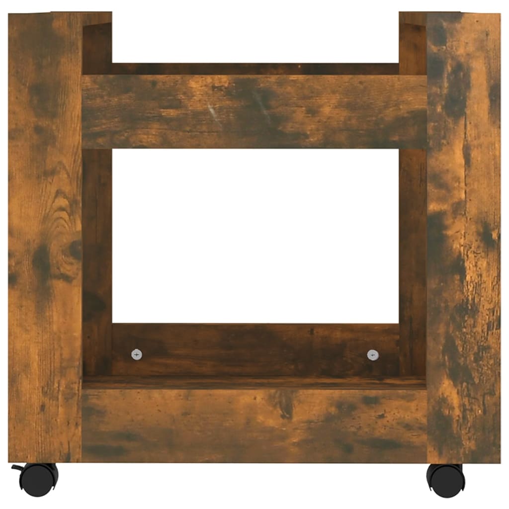 Chariot de bureau Chêne fumé 60x45x60 cm Bois d'ingénierie Chariots & îlots vidaXL   