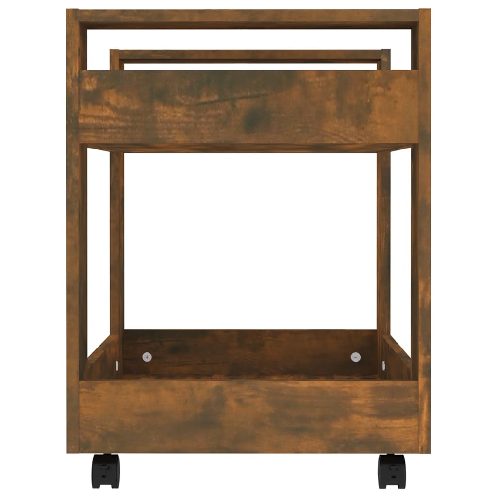 Chariot de bureau Chêne fumé 60x45x60 cm Bois d'ingénierie Chariots & îlots vidaXL   