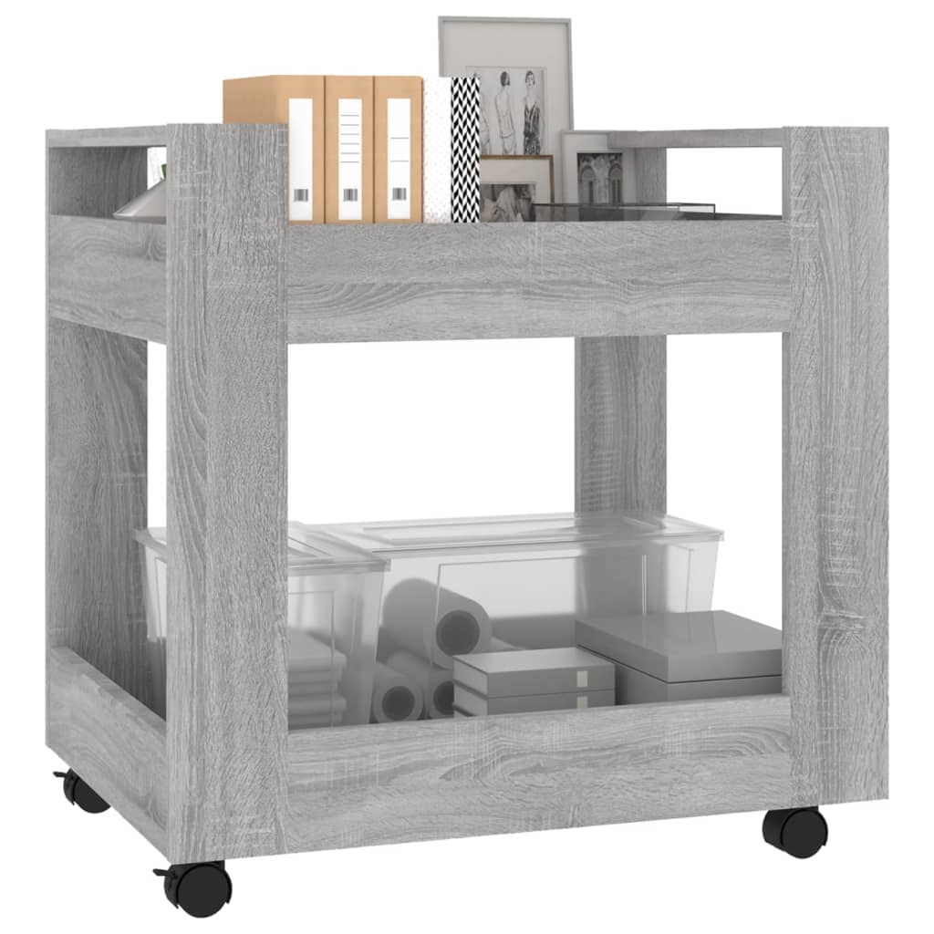 Chariot de bureau Sonoma gris 60x45x60 cm Bois d'ingénierie Chariots & îlots vidaXL   