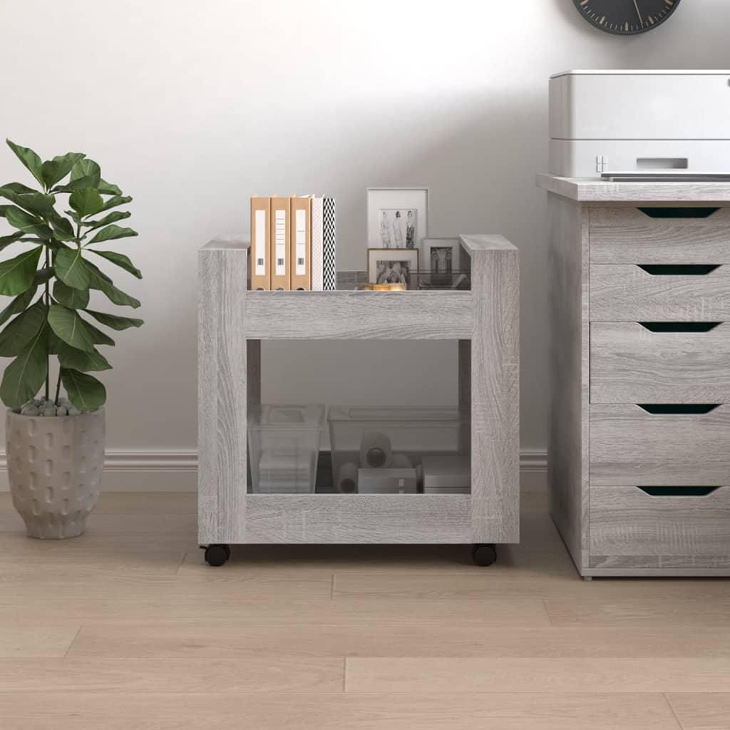 Chariot de bureau Sonoma gris 60x45x60 cm Bois d'ingénierie Chariots & îlots vidaXL   