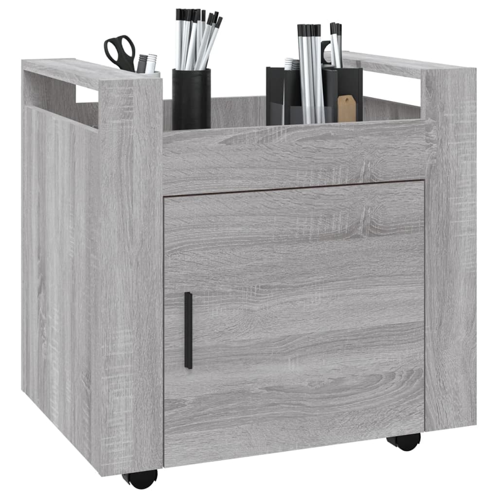 Chariot de bureau Sonoma gris 60x45x60 cm Bois d'ingénierie Chariots & îlots vidaXL   