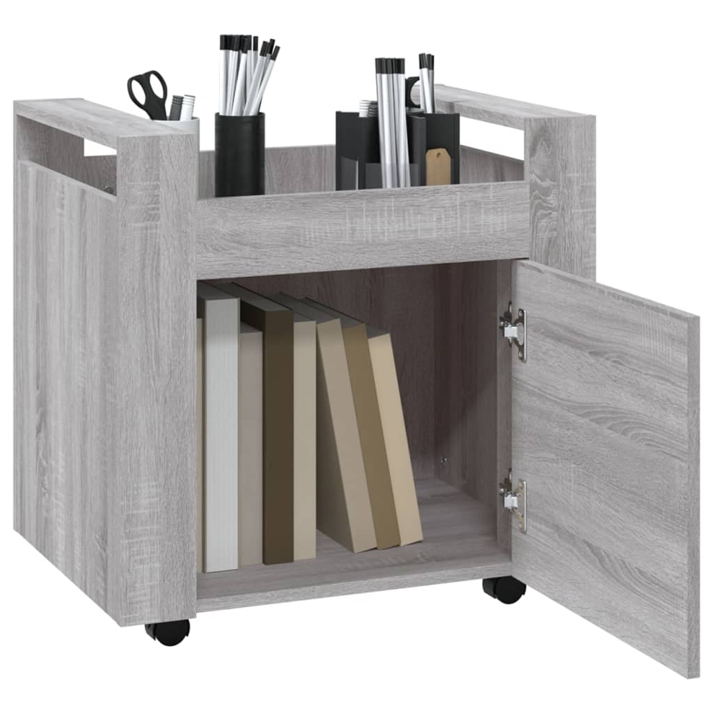 Chariot de bureau Sonoma gris 60x45x60 cm Bois d'ingénierie Chariots & îlots vidaXL   