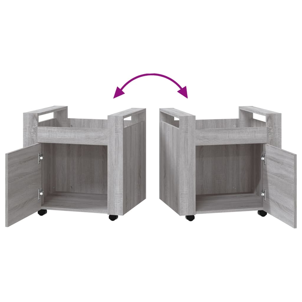 Chariot de bureau Sonoma gris 60x45x60 cm Bois d'ingénierie Chariots & îlots vidaXL   