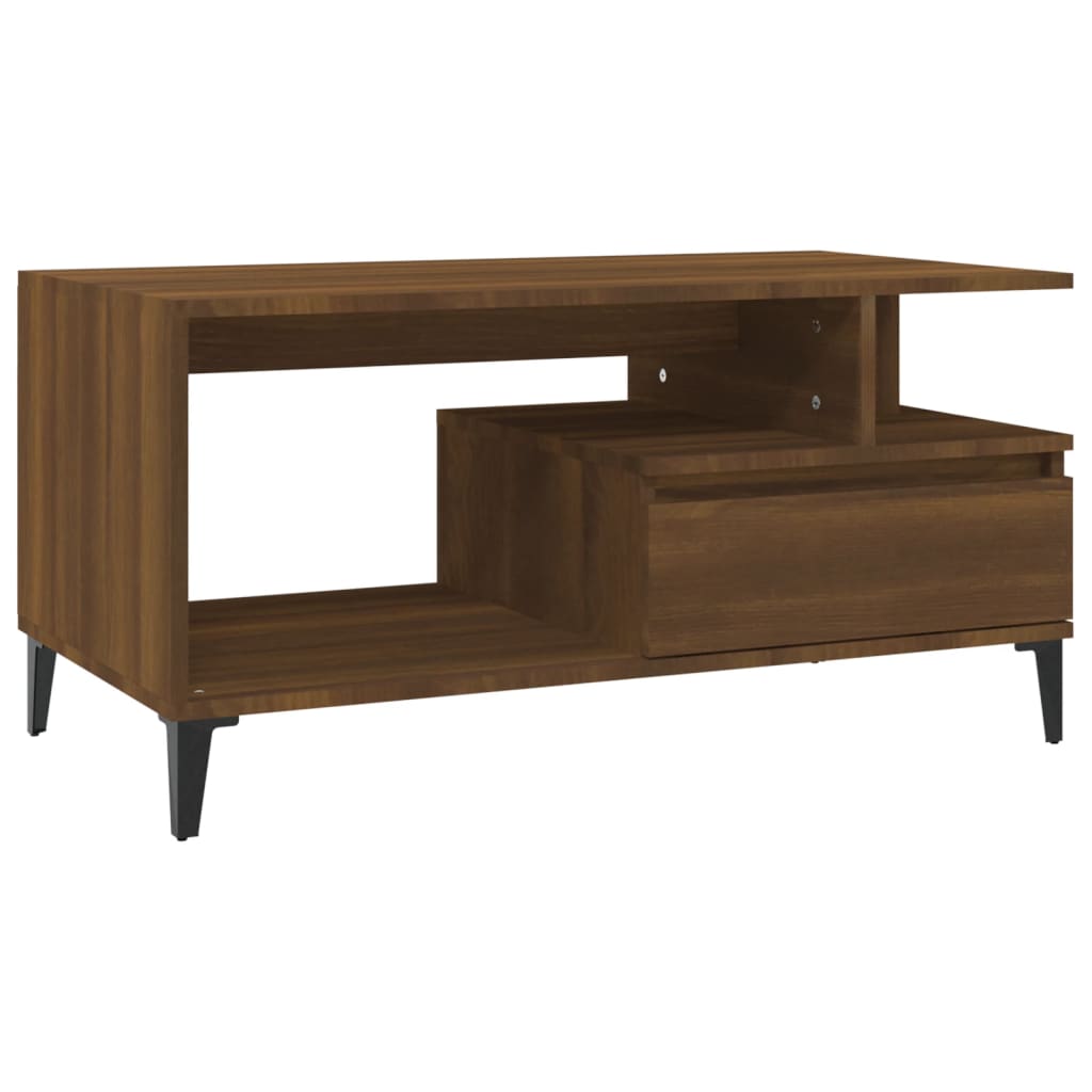 Table basse Chêne marron 90x49x45 cm Bois d'ingénierie Tables basses vidaXL   
