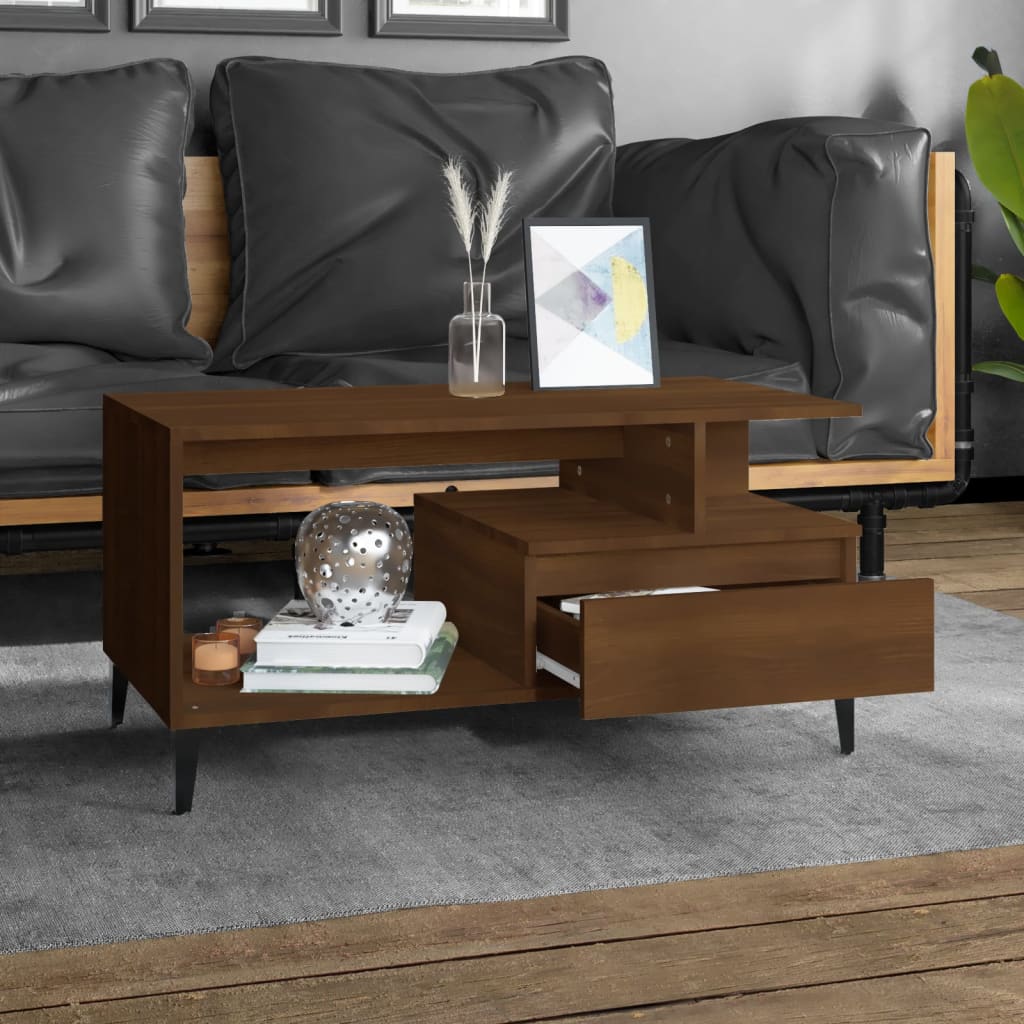 Table basse Chêne marron 90x49x45 cm Bois d'ingénierie Tables basses vidaXL   