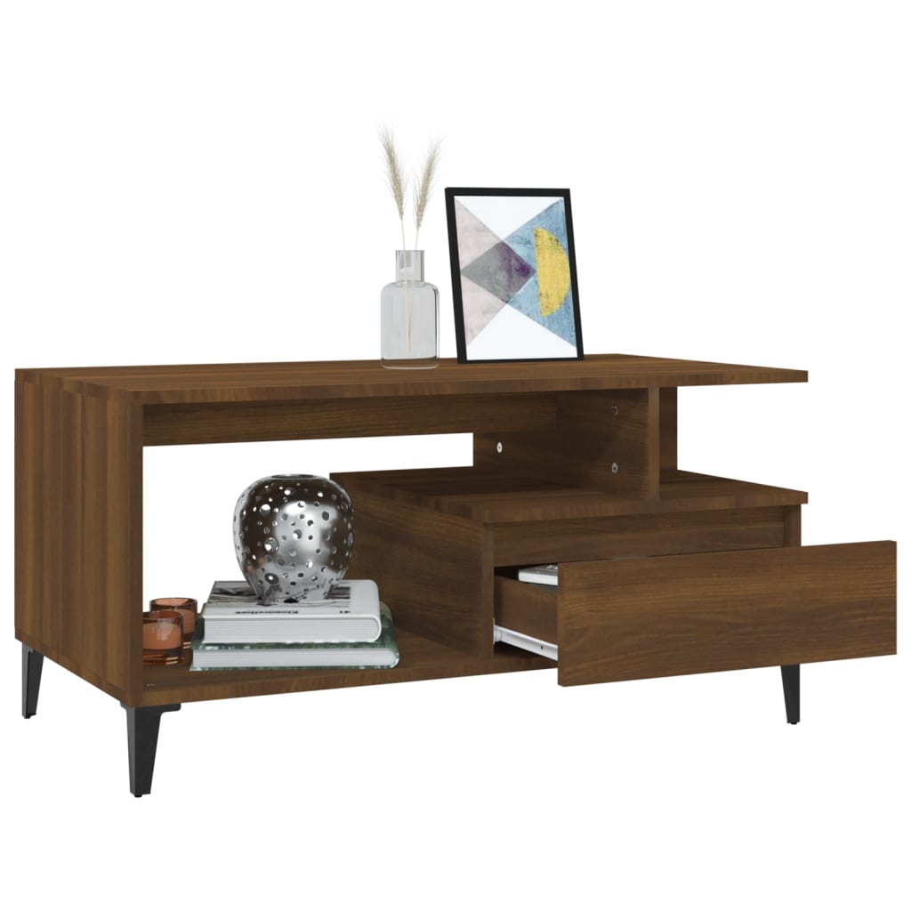 Table basse Chêne marron 90x49x45 cm Bois d'ingénierie Tables basses vidaXL   