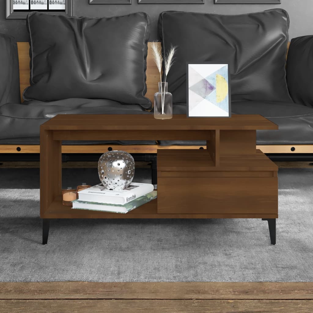 Table basse Chêne marron 90x49x45 cm Bois d'ingénierie Tables basses vidaXL   