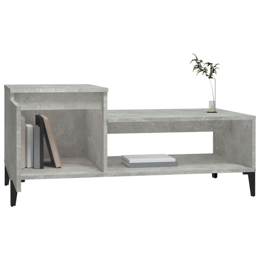 Table basse Gris béton 100x50x45 cm Bois d'ingénierie Tables basses vidaXL   