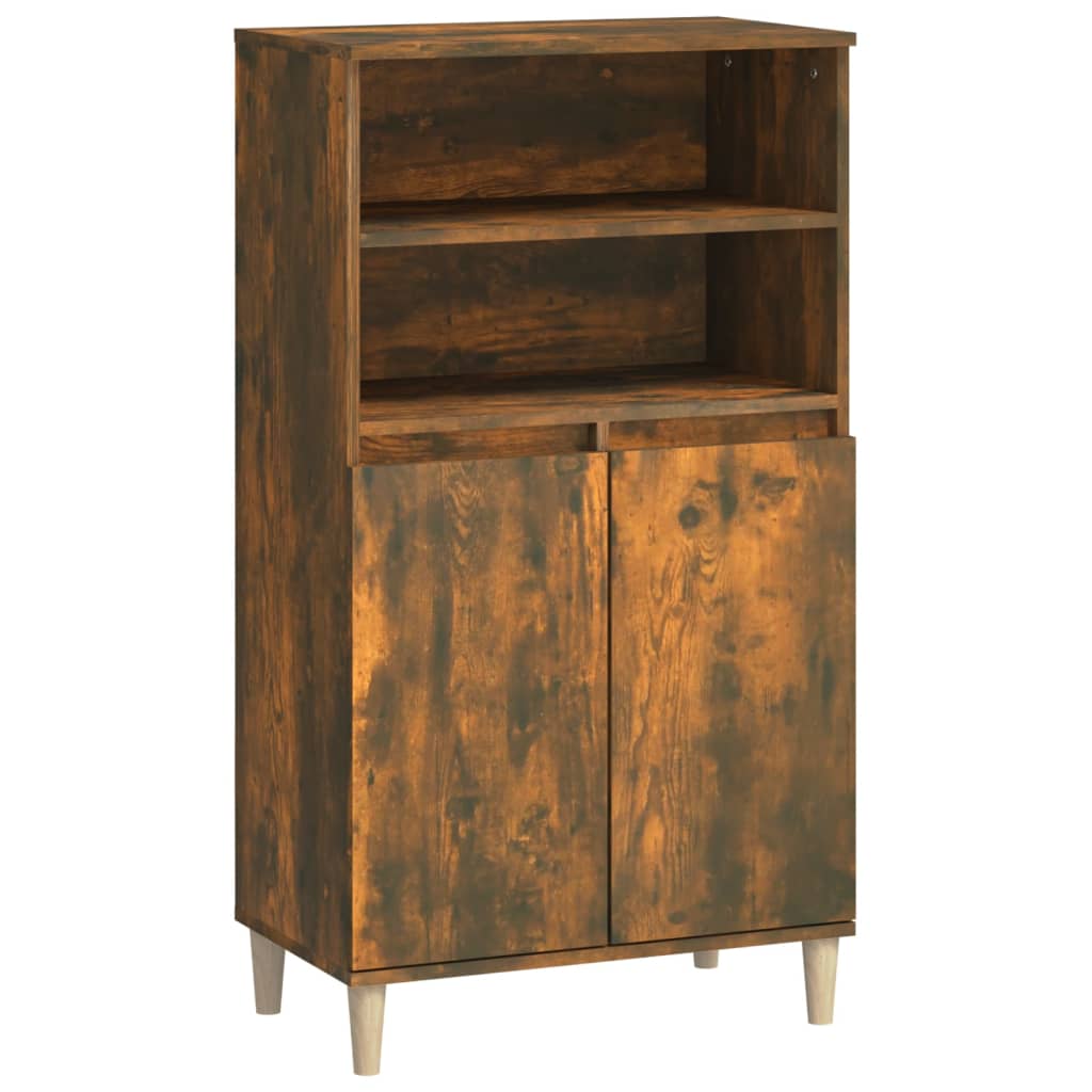 Buffet haut Chêne fumé 60x36x110 cm Bois d'ingénierie Buffets & bahuts vidaXL   