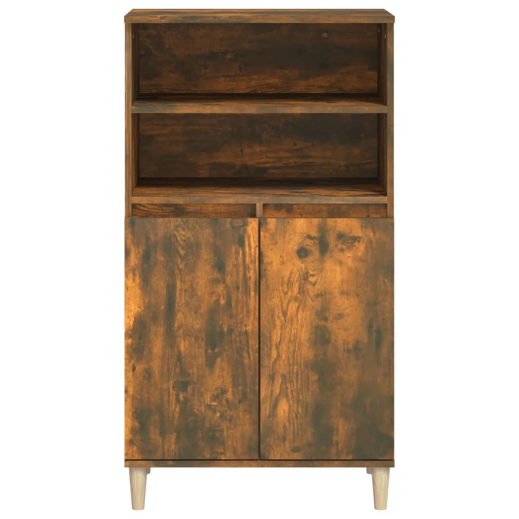 Buffet haut Chêne fumé 60x36x110 cm Bois d'ingénierie Buffets & bahuts vidaXL   