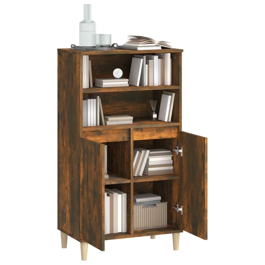 Buffet haut Chêne fumé 60x36x110 cm Bois d'ingénierie Buffets & bahuts vidaXL   