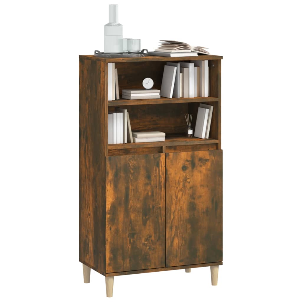 Buffet haut Chêne fumé 60x36x110 cm Bois d'ingénierie Buffets & bahuts vidaXL   