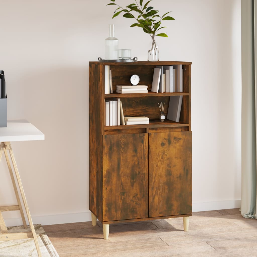 Buffet haut Chêne fumé 60x36x110 cm Bois d'ingénierie Buffets & bahuts vidaXL   