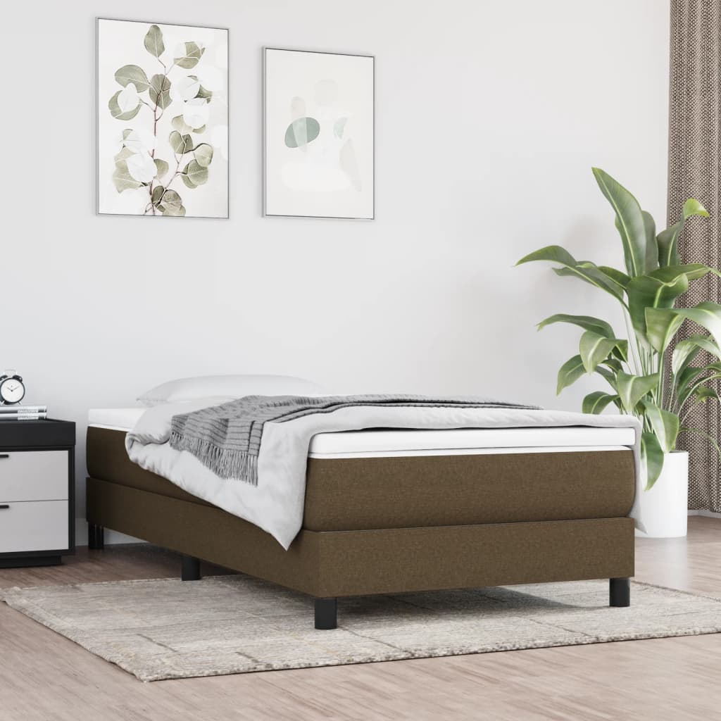 Sommier à lattes de lit Marron foncé 90x190 cm Tissu Lits & cadres de lit vidaXL   