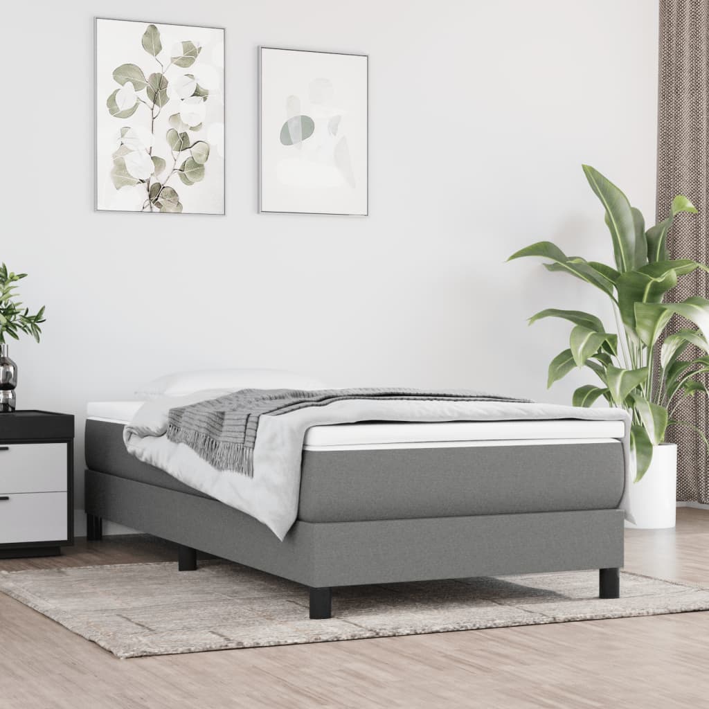 Sommier à lattes de lit Gris foncé 90x200 cm Tissu Lits & cadres de lit vidaXL   