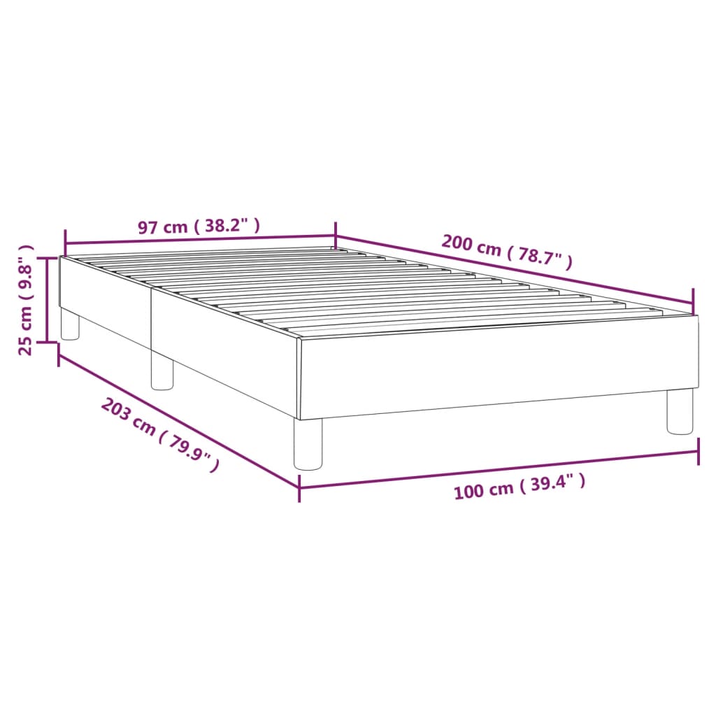 Sommier à lattes de lit Marron foncé 100x200 cm Tissu Lits & cadres de lit vidaXL   