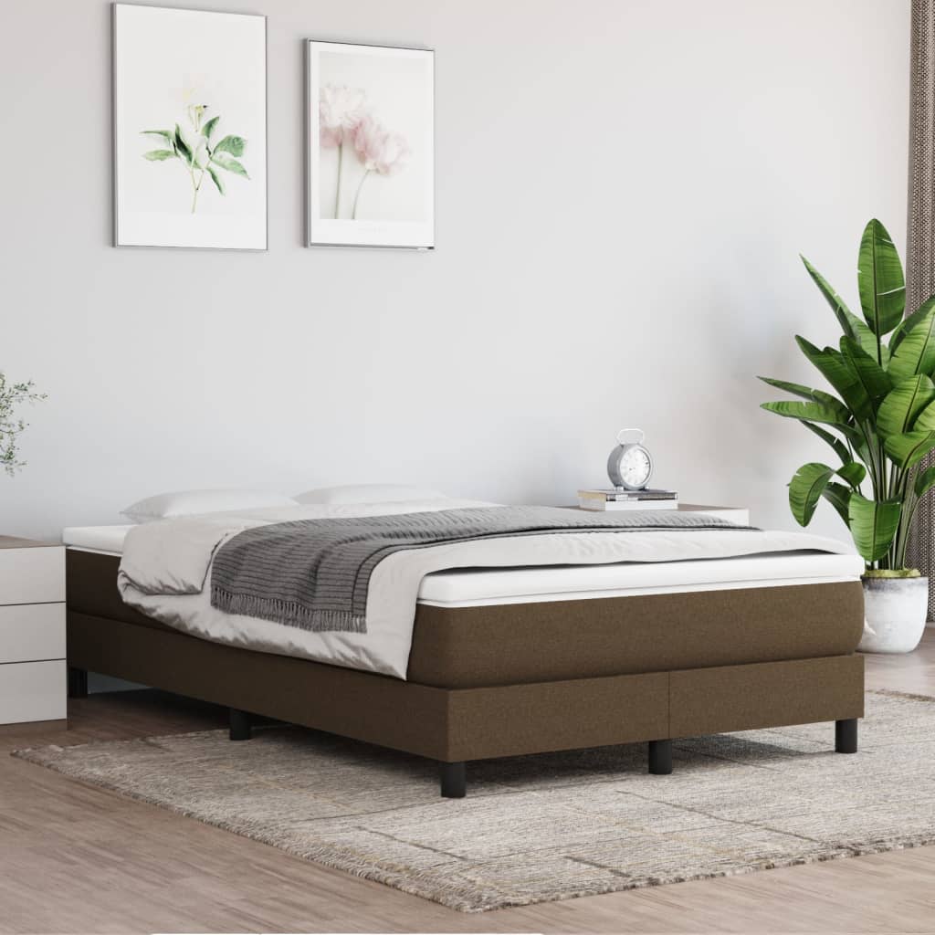 Sommier à lattes de lit Marron foncé 120x200 cm Tissu Lits & cadres de lit vidaXL   