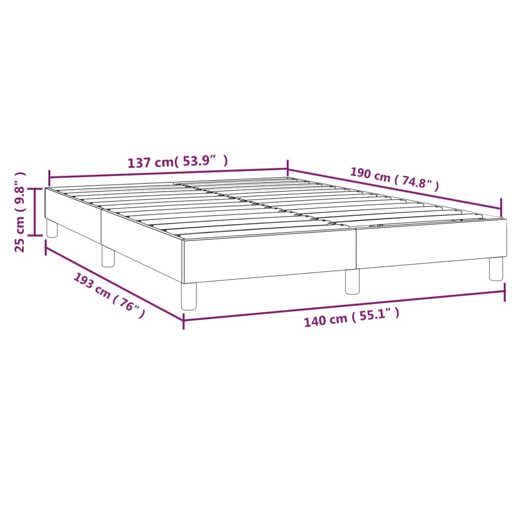 Sommier à lattes de lit Marron foncé 140x190 cm Tissu Lits & cadres de lit vidaXL   