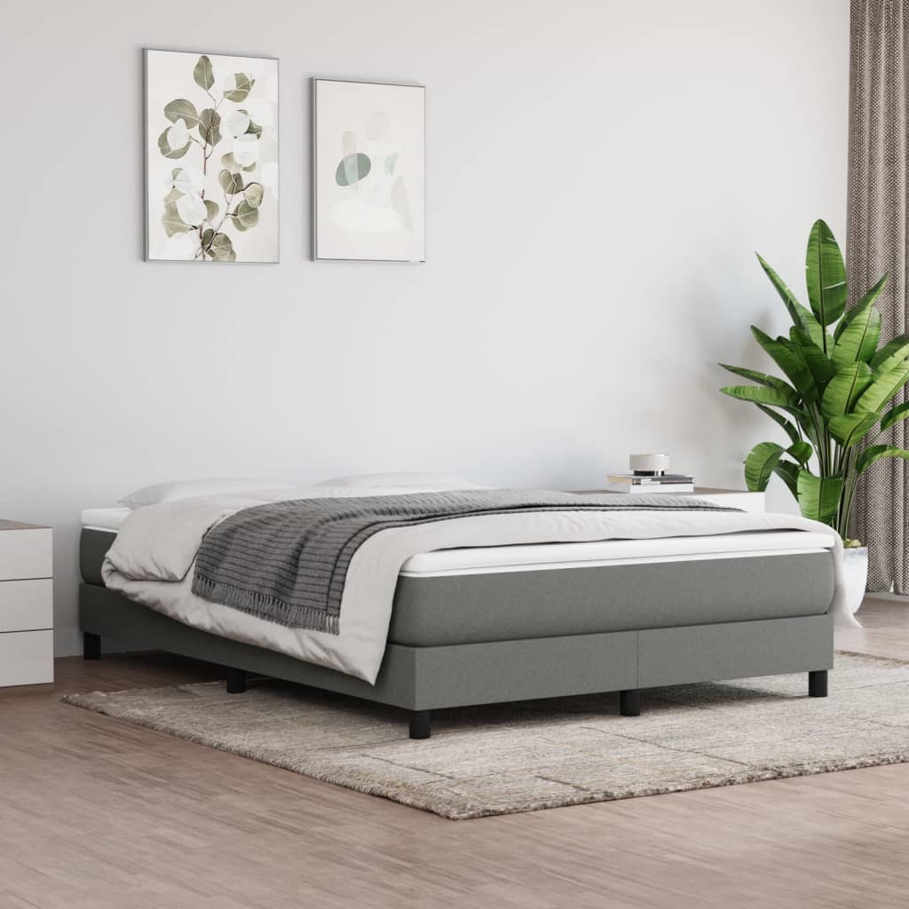 Sommier à lattes de lit Gris foncé 140x200 cm Tissu Lits & cadres de lit vidaXL   