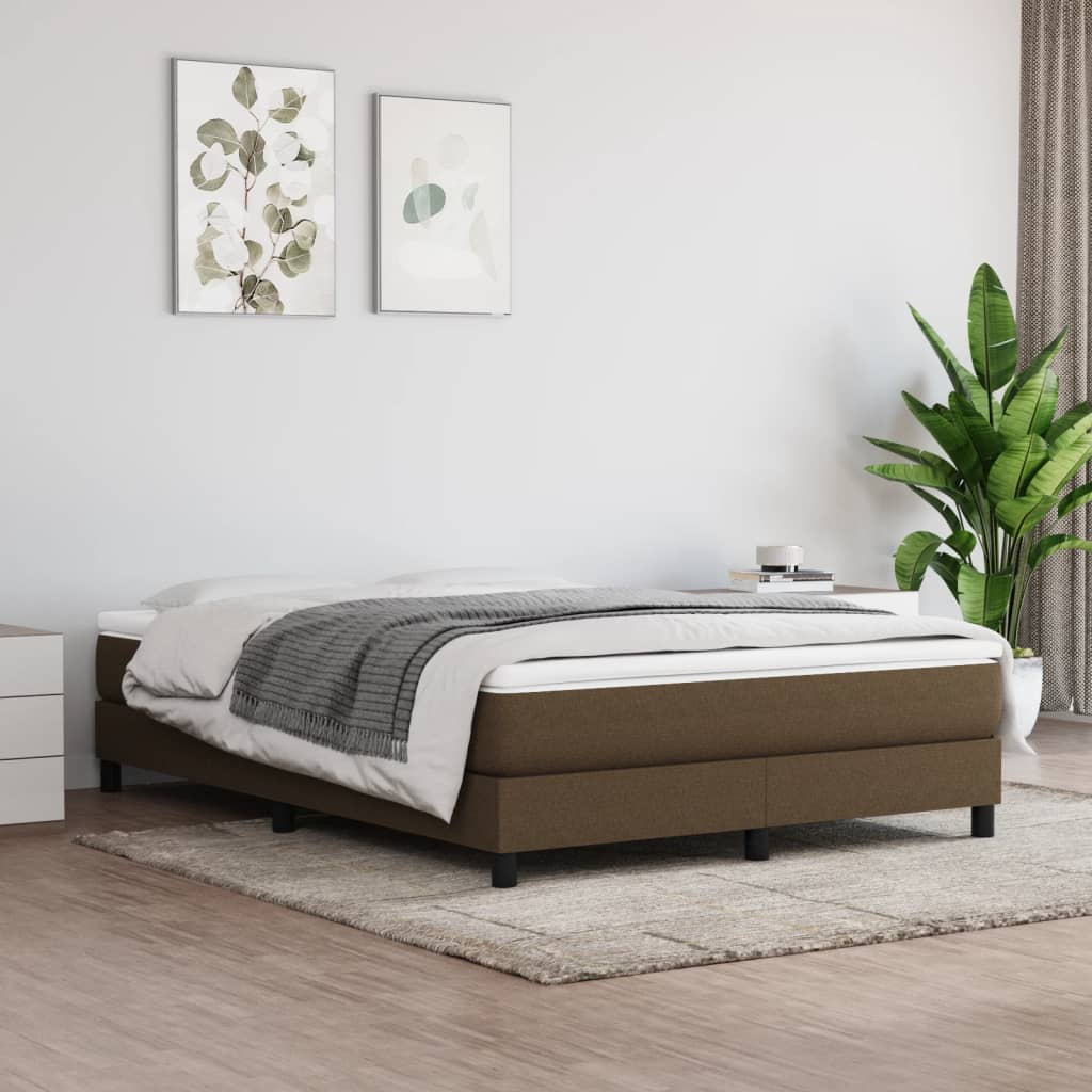 Sommier à lattes de lit Marron foncé 140x200 cm Tissu Lits & cadres de lit vidaXL   