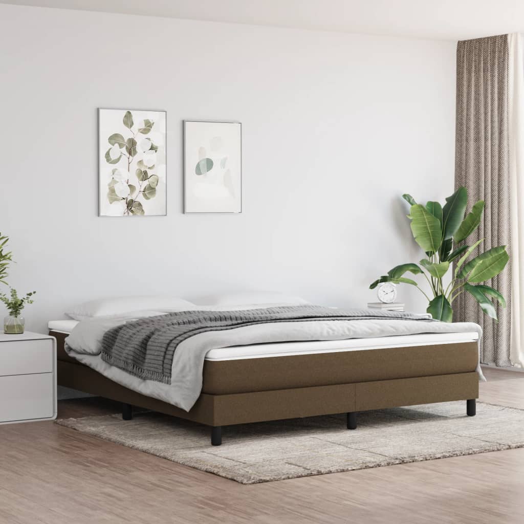 Sommier à lattes de lit Marron foncé 160x200 cm Tissu Lits & cadres de lit vidaXL   