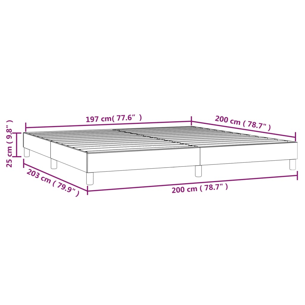 Sommier à lattes de lit Gris foncé 200x200 cm Tissu Lits & cadres de lit vidaXL   