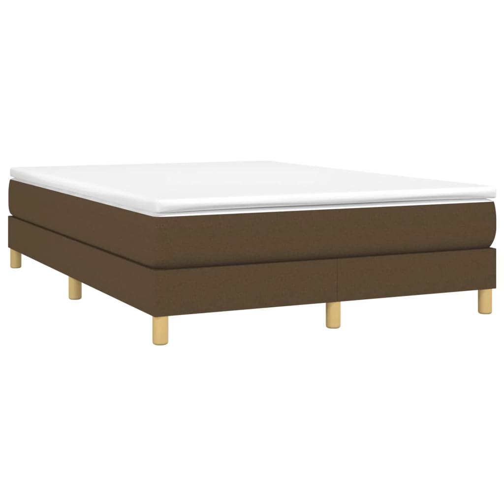 Sommier à lattes de lit Marron foncé 140x190 cm Tissu Lits & cadres de lit vidaXL   