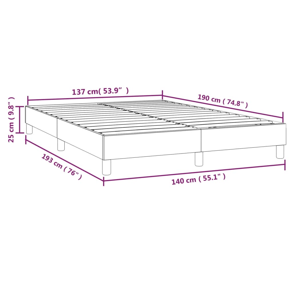 Sommier à lattes de lit Marron foncé 140x190 cm Tissu Lits & cadres de lit vidaXL   