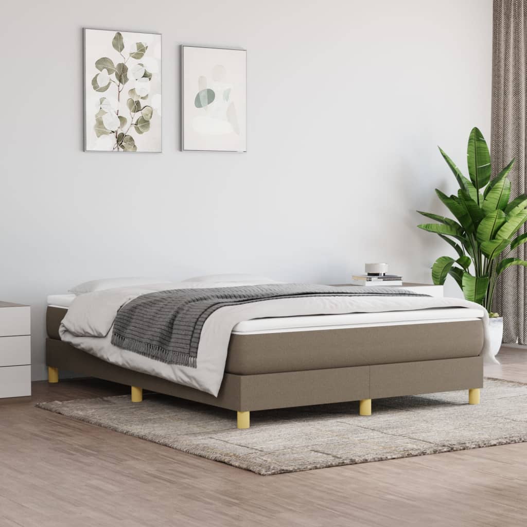 Sommier à lattes de lit Taupe 140x200 cm Tissu Lits & cadres de lit vidaXL   