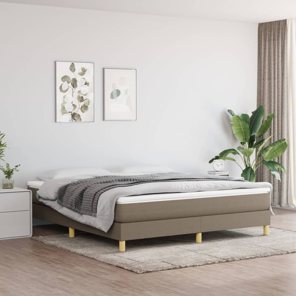 Sommier à lattes de lit Taupe 160x200 cm Tissu Lits & cadres de lit vidaXL   