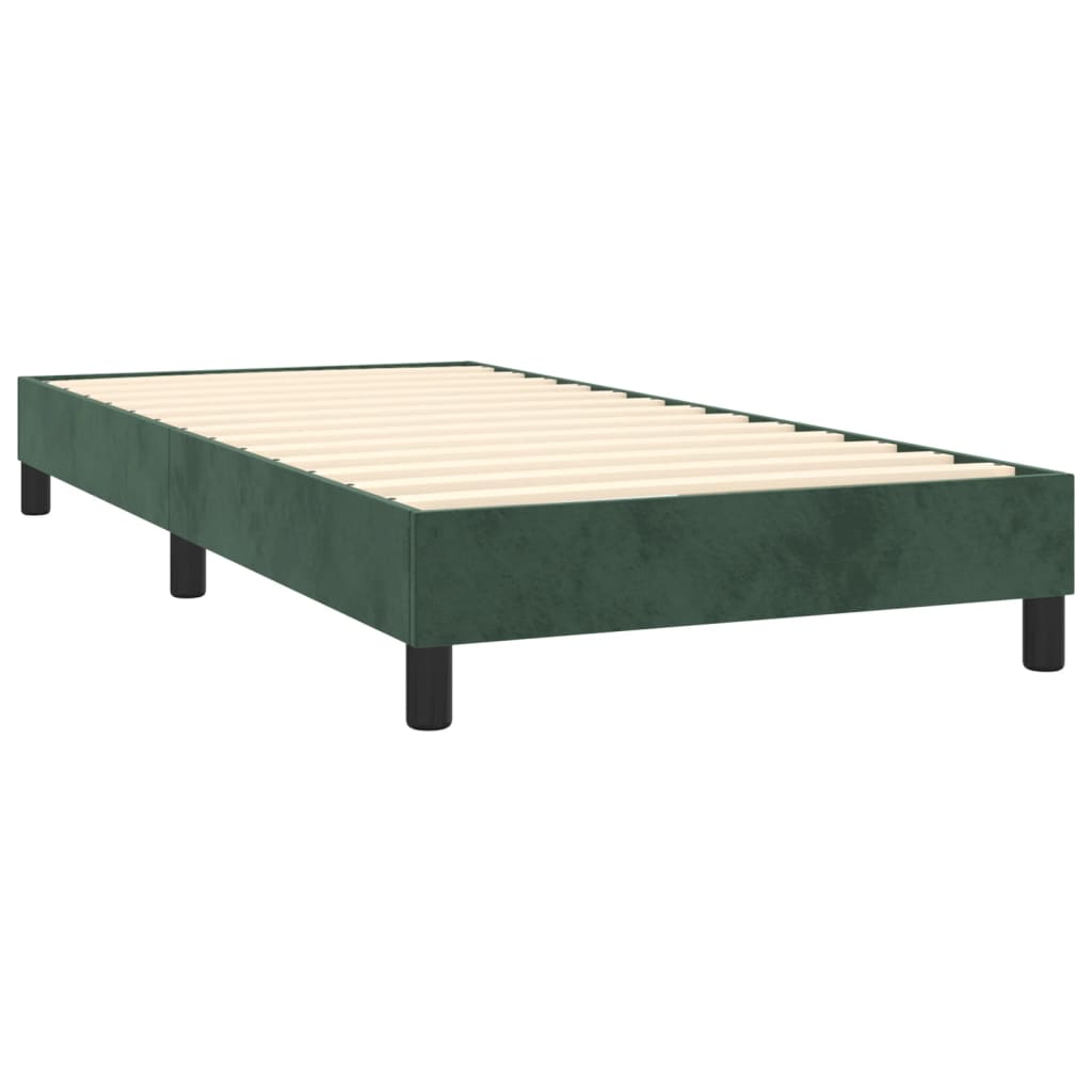 Sommier à lattes de lit Vert foncé 90x200 cm Velours Lits & cadres de lit vidaXL   
