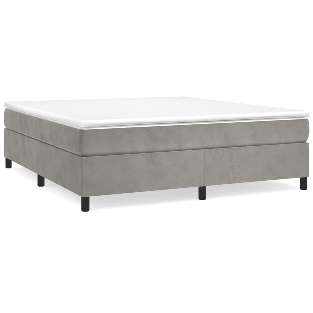 Sommier à lattes de lit Gris clair 200x200 cm Velours Lits & cadres de lit vidaXL   