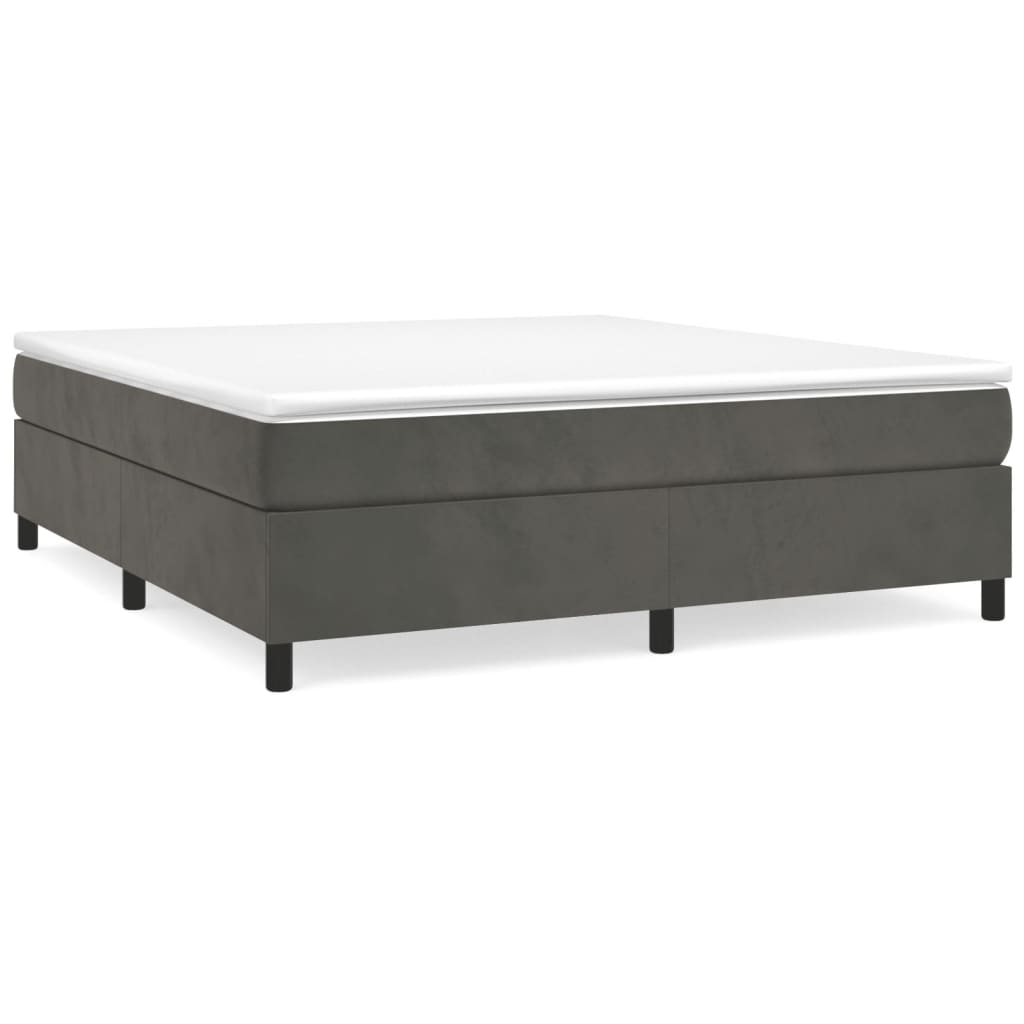 Sommier à lattes de lit Gris foncé 200x200 cm Velours Lits & cadres de lit vidaXL   