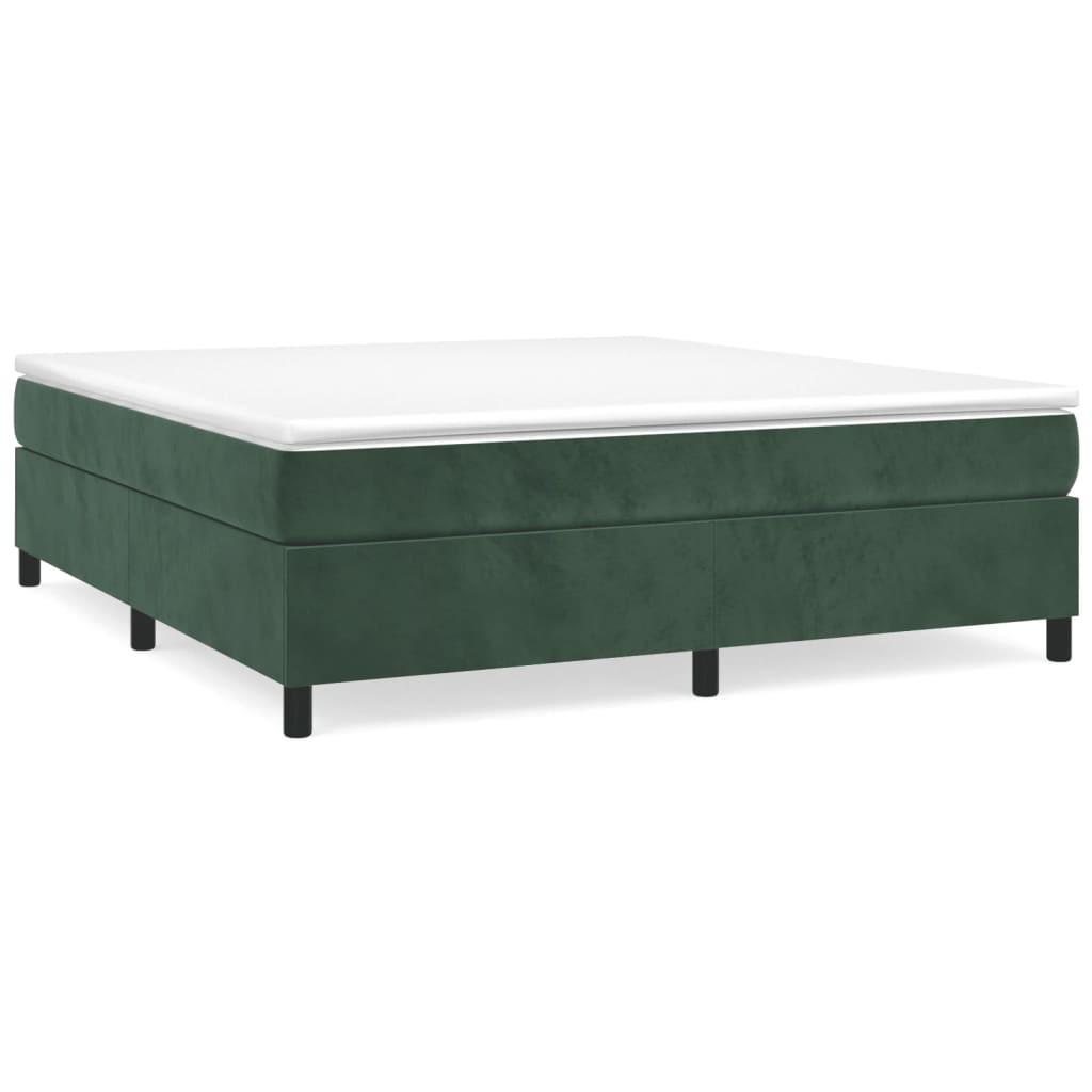 Sommier à lattes de lit Vert foncé 200x200 cm Velours Lits & cadres de lit vidaXL   