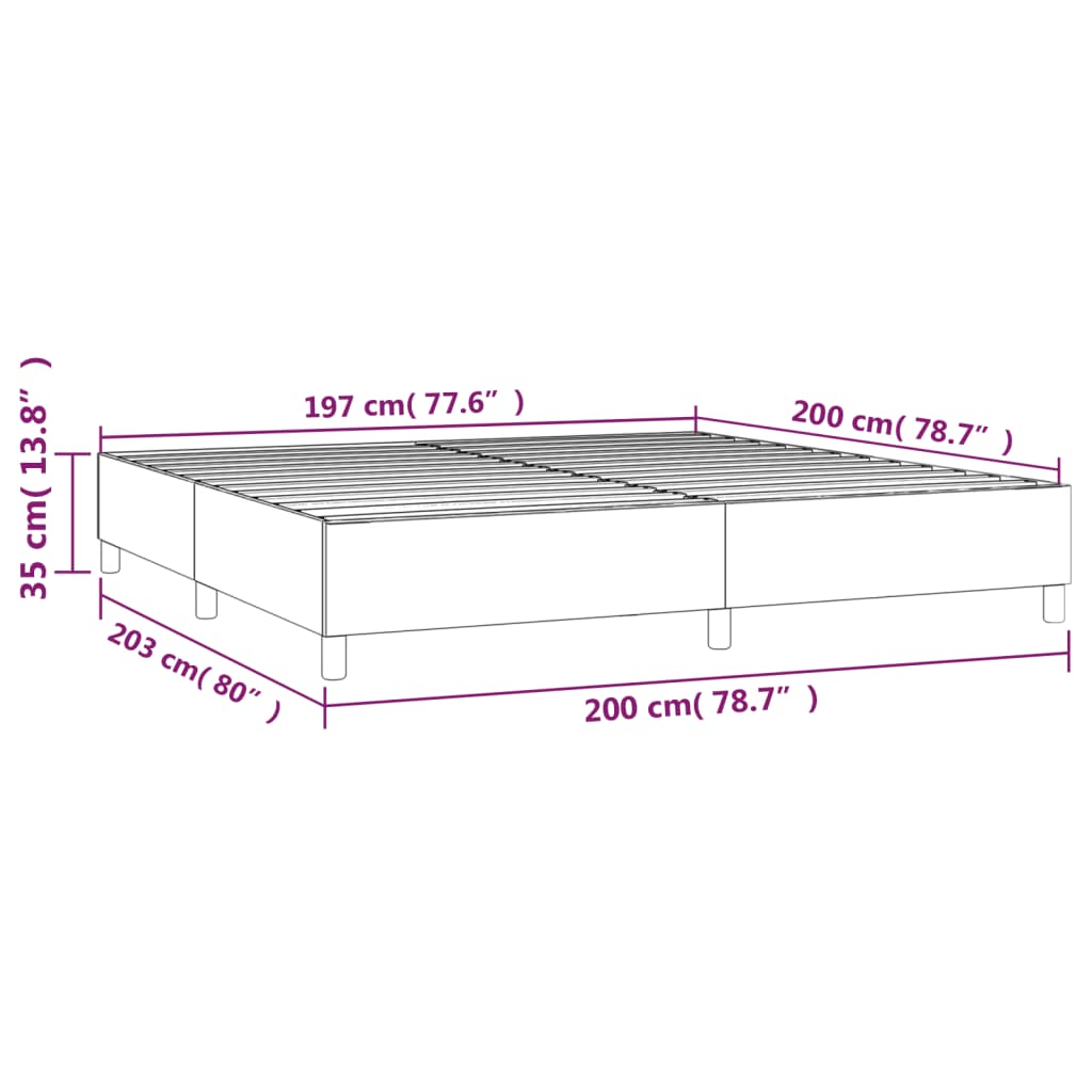 Sommier à lattes de lit Rose 200x200 cm Velours Lits & cadres de lit vidaXL   