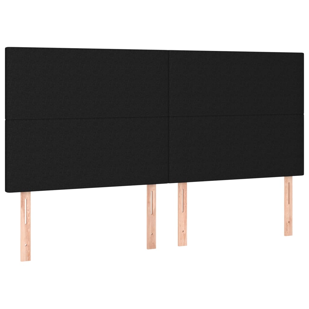 Cadre de lit avec tête de lit Noir 200x200 cm Tissu Lits & cadres de lit vidaXL   