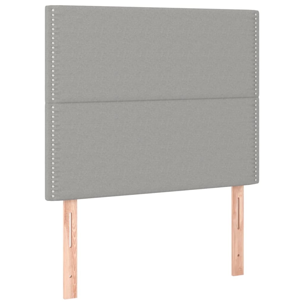 Cadre de lit avec tête de lit Gris clair 80x200 cm Tissu Lits & cadres de lit vidaXL   