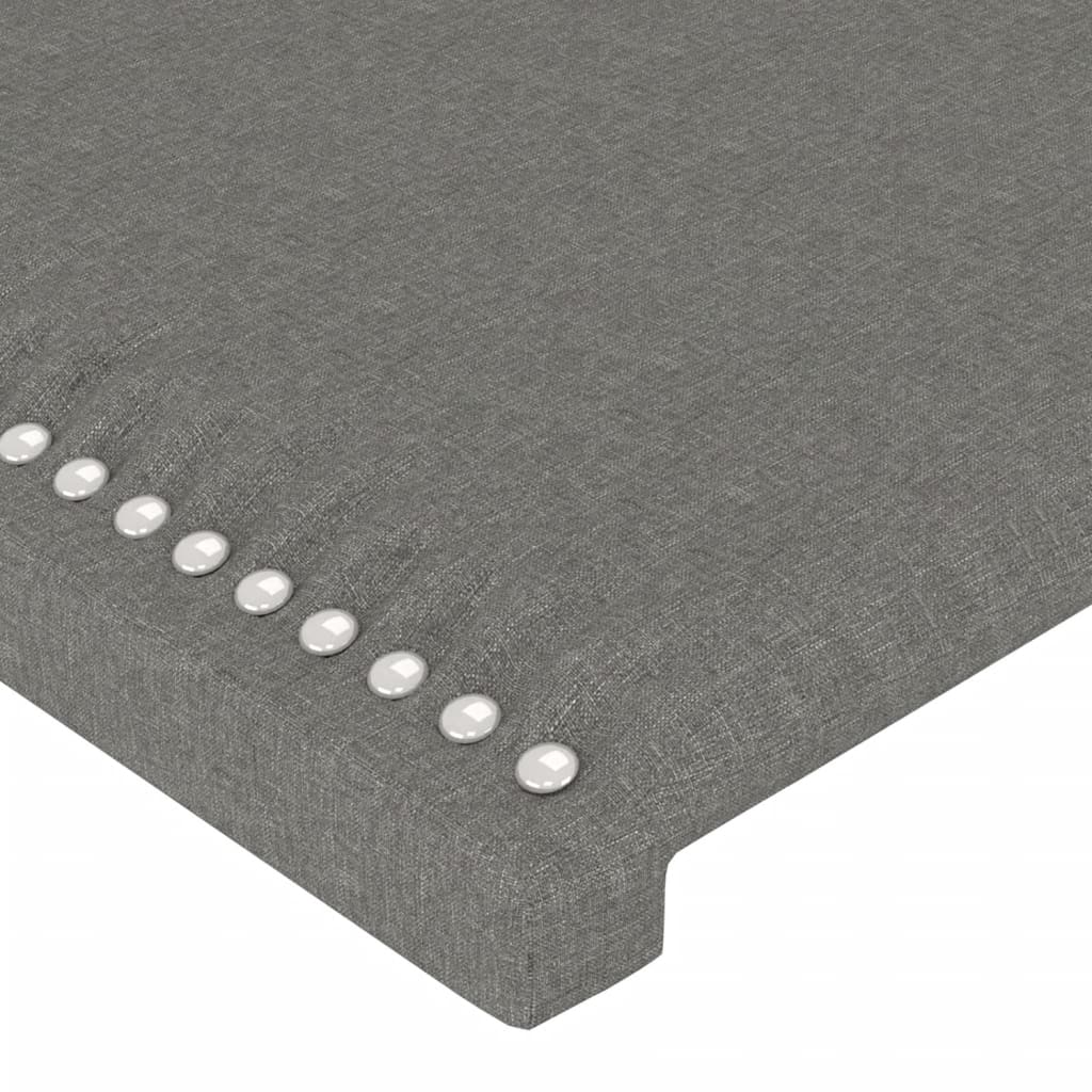 Cadre de lit avec tête de lit Gris foncé 90x190 cm Tissu Lits & cadres de lit vidaXL   