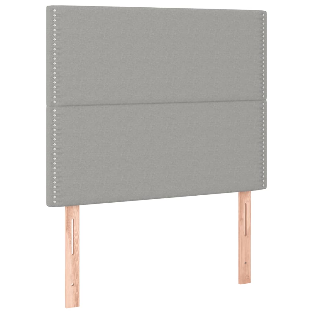 Cadre de lit avec tête de lit Gris clair 90x200 cm Tissu Lits & cadres de lit vidaXL   