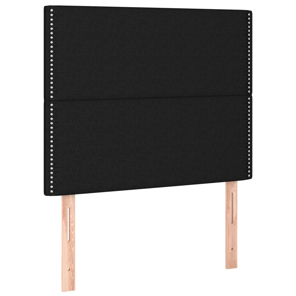 Cadre de lit avec tête de lit Noir 90x200 cm Tissu Lits & cadres de lit vidaXL   