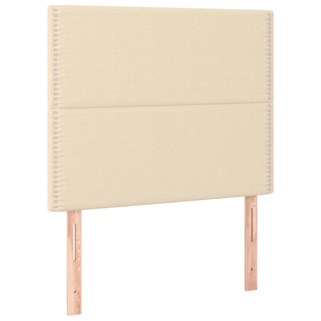 Cadre de lit avec tête de lit Crème 100x200 cm Tissu Lits & cadres de lit vidaXL   