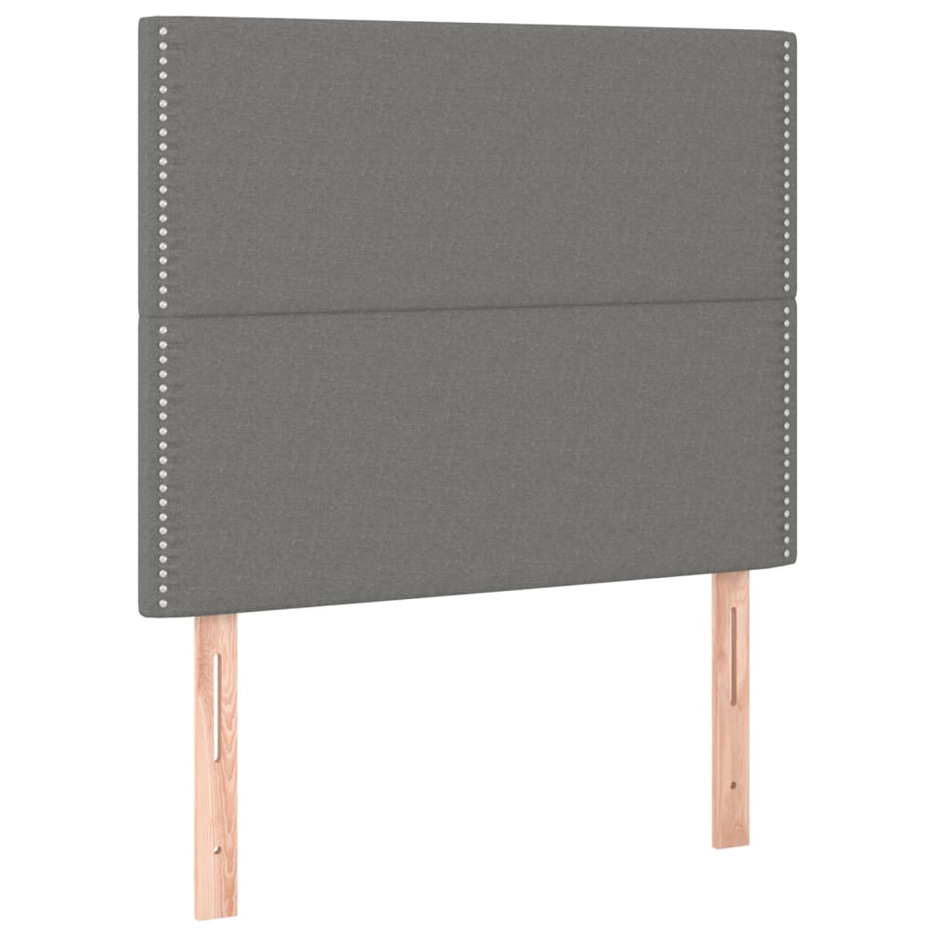 Cadre de lit avec tête de lit Gris foncé 120x200 cm Tissu Lits & cadres de lit vidaXL   