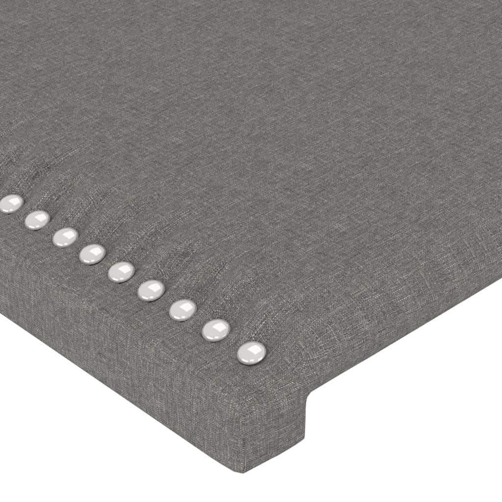 Cadre de lit avec tête de lit Gris foncé 120x200 cm Tissu Lits & cadres de lit vidaXL   
